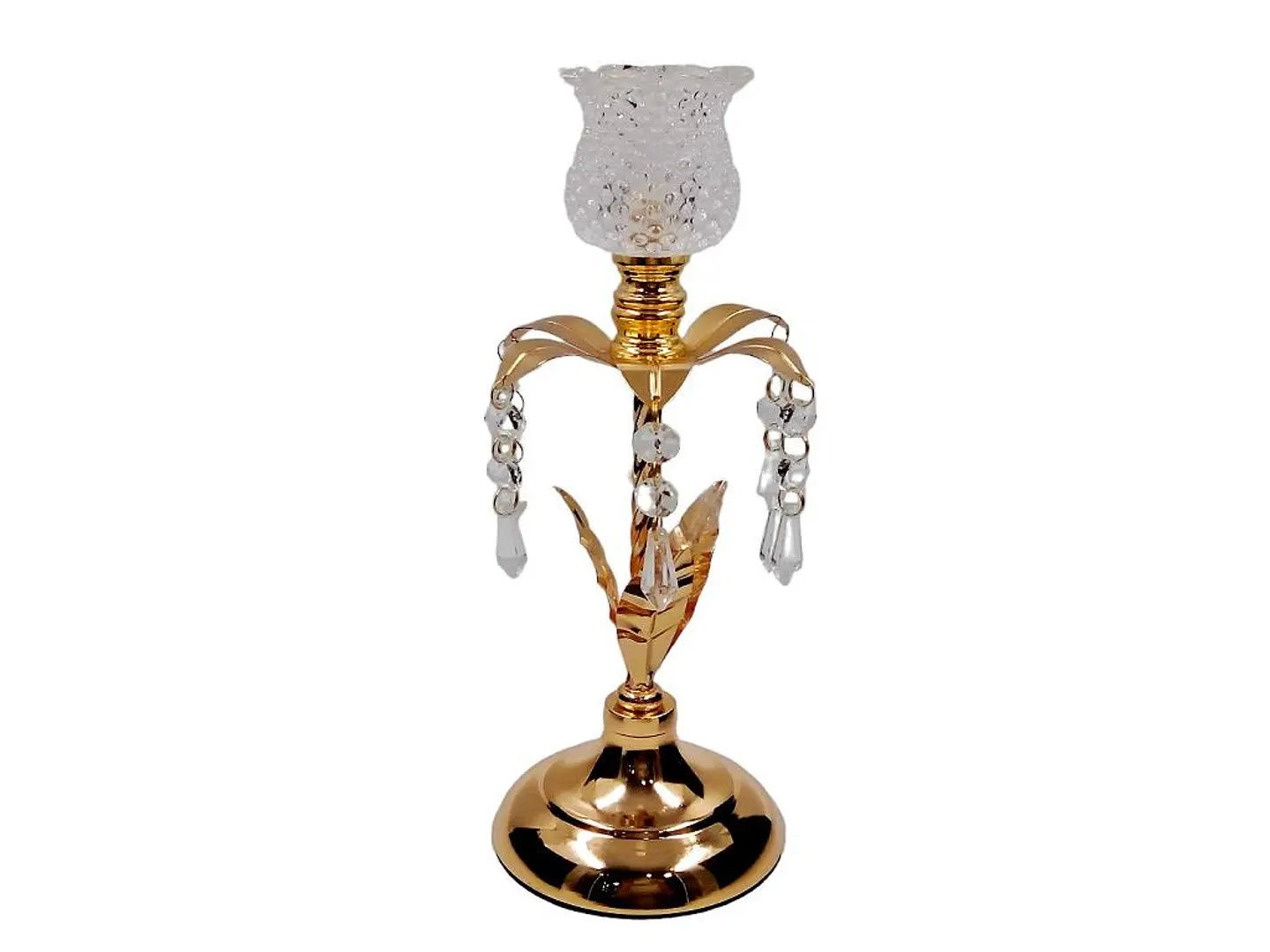 Candelabro Dorado De Vidrio 1