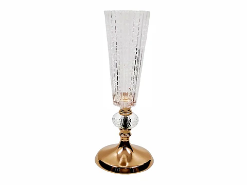 Candelabro Dorado De Vidrio