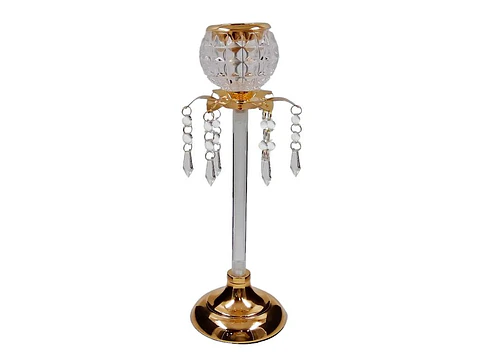 Candelabro Dorado De Vidrio