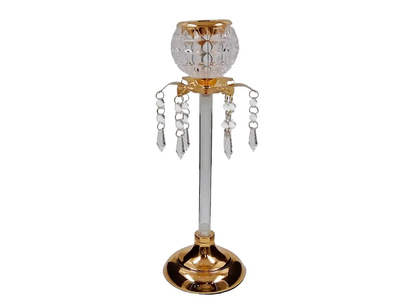 Candelabro Dorado De Vidrio 1