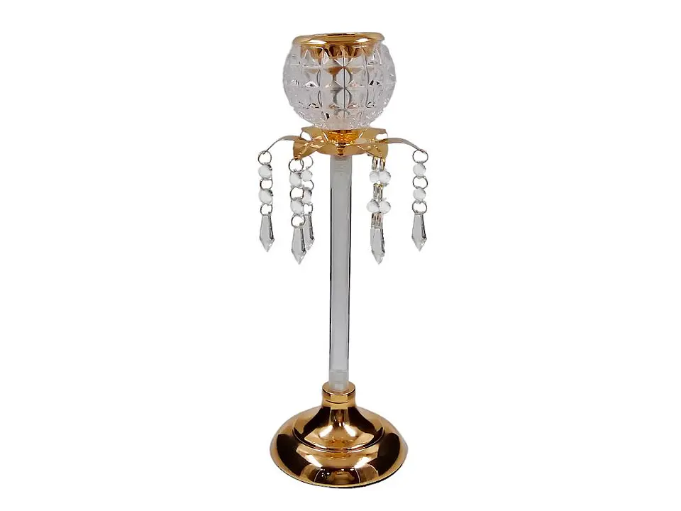 Candelabro Dorado De Vidrio 1