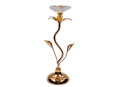 Candelabro Dorado De Vidrio