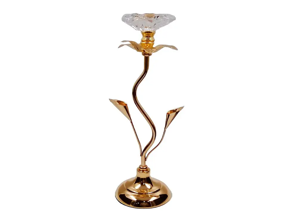 Candelabro Dorado De Vidrio 1