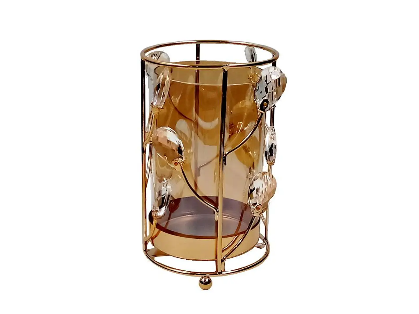 Candelabro Dorado De Vidrio 1