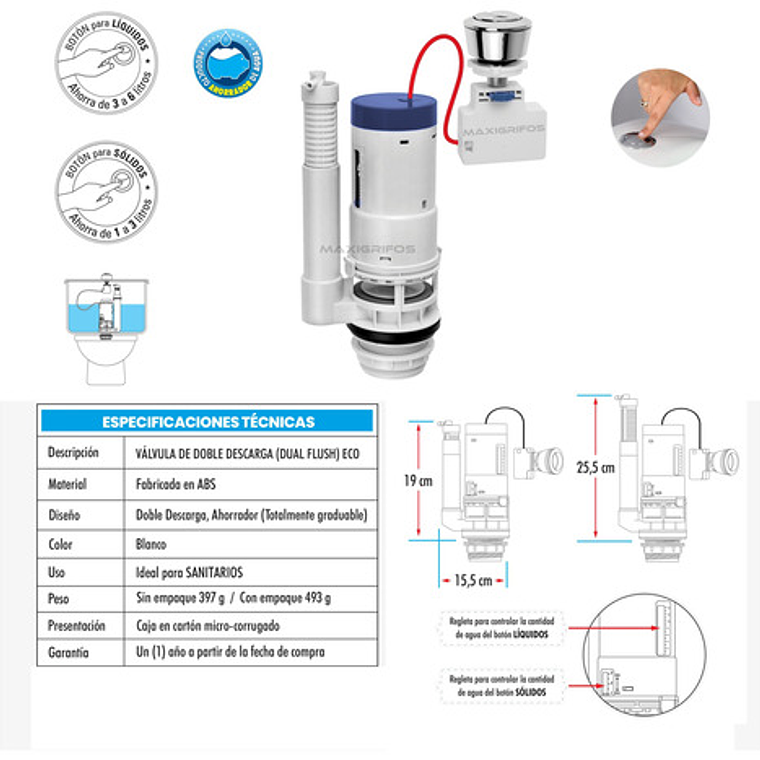 Válvula Ahorradora Para Sanitario De Dos Piezas 3