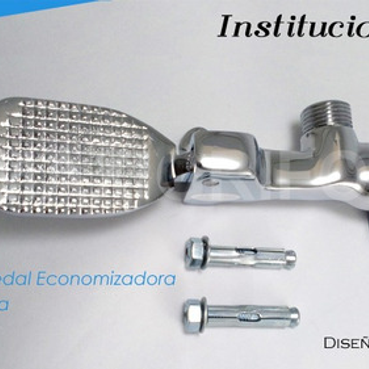 Válvula O Llave Pedal Metálica Industrial Con Acoples 120cm 2