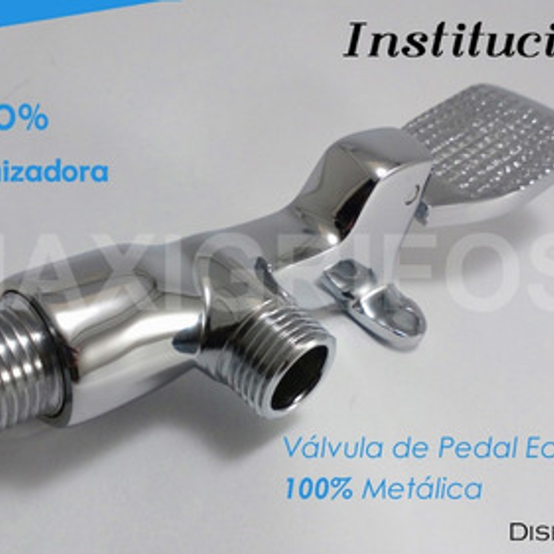 Válvula O Llave Pedal Metálica Industrial Con Acoples 120cm 3