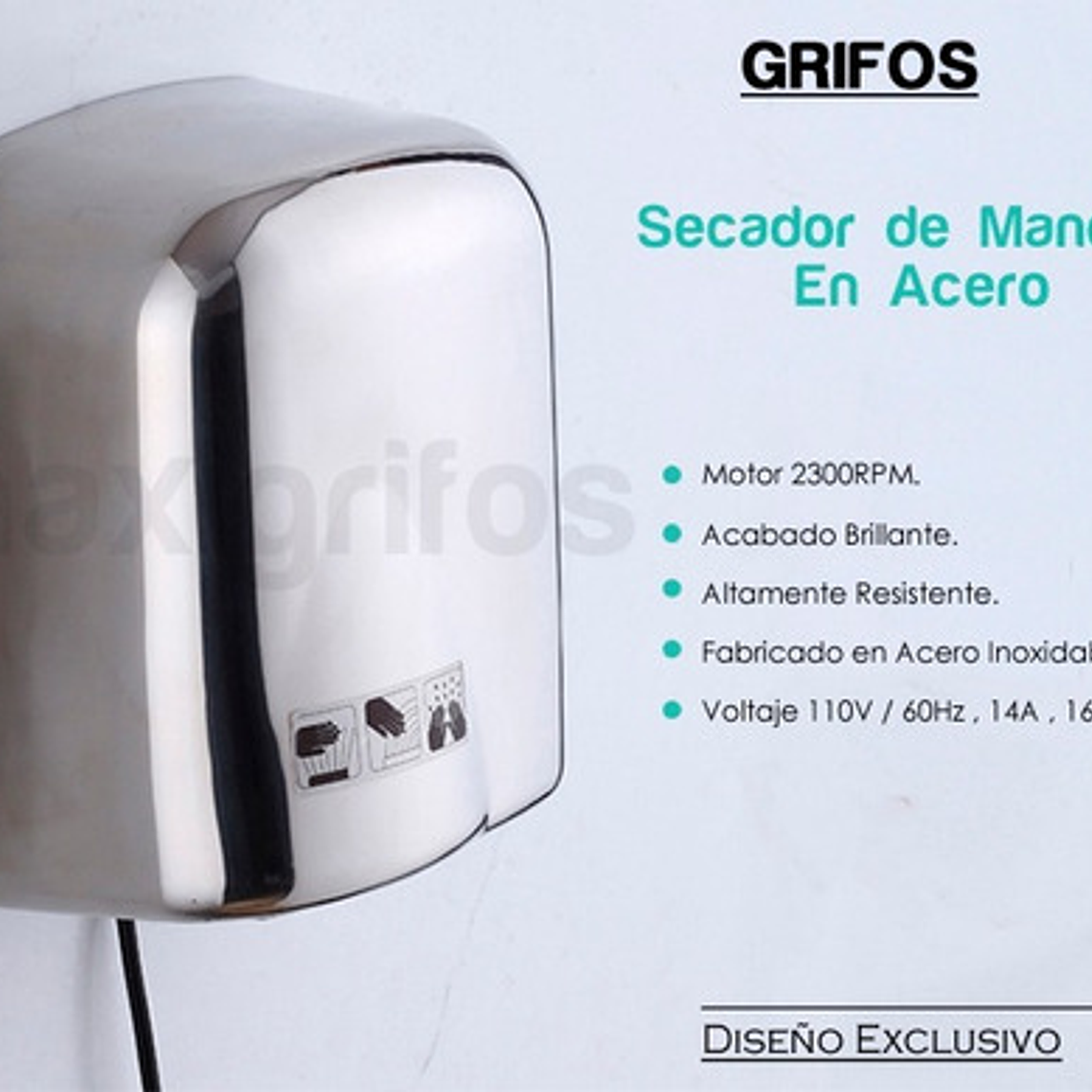 Secador De Manos Automático 110v Acero Brillante  5