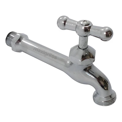Llave Jardín O Lavadero Larga Cromada Metálica