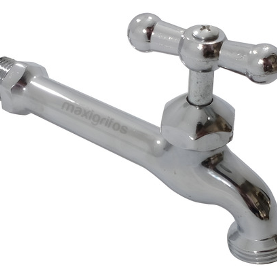 Llave Jardín O Lavadero Larga Cromada Metálica 1