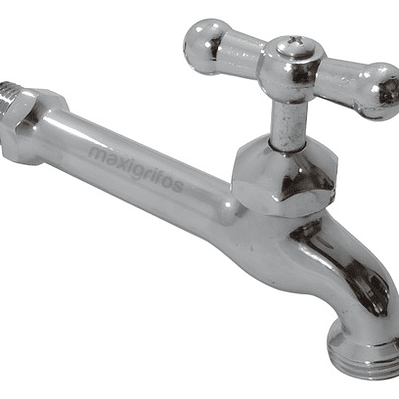 Llave Jardín O Lavadero Larga Cromada Metálica