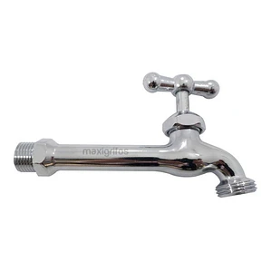 Llave Jardín O Lavadero Larga Cromada Metálica