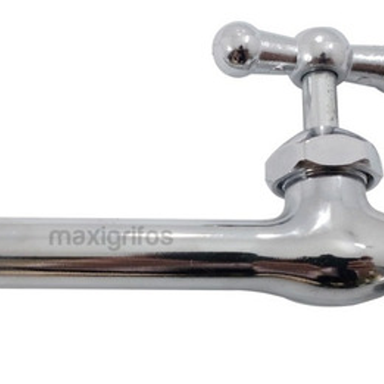 Llave Jardín O Lavadero Larga Cromada Metálica 2