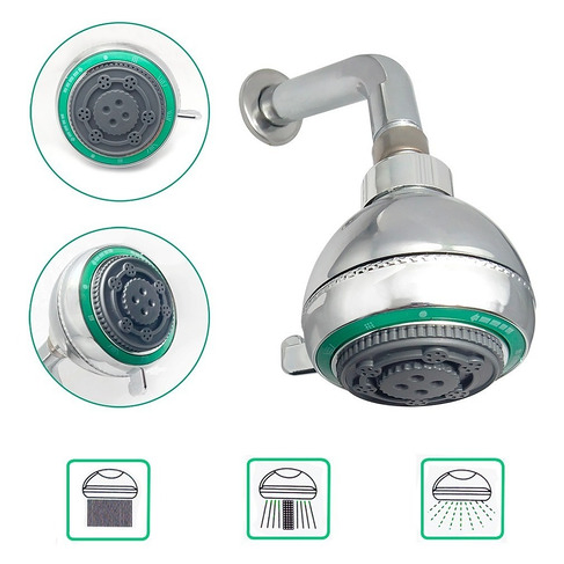 Regadera Ducha Plástica 3 Funciones De Lujo Incluye Tubo 1