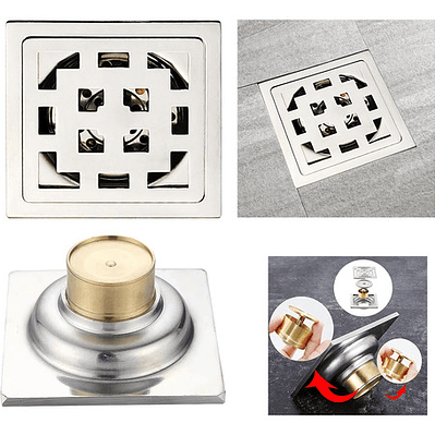 Rejilla Piso En Acero 10x10 Antiolor Y Anticucarachas 