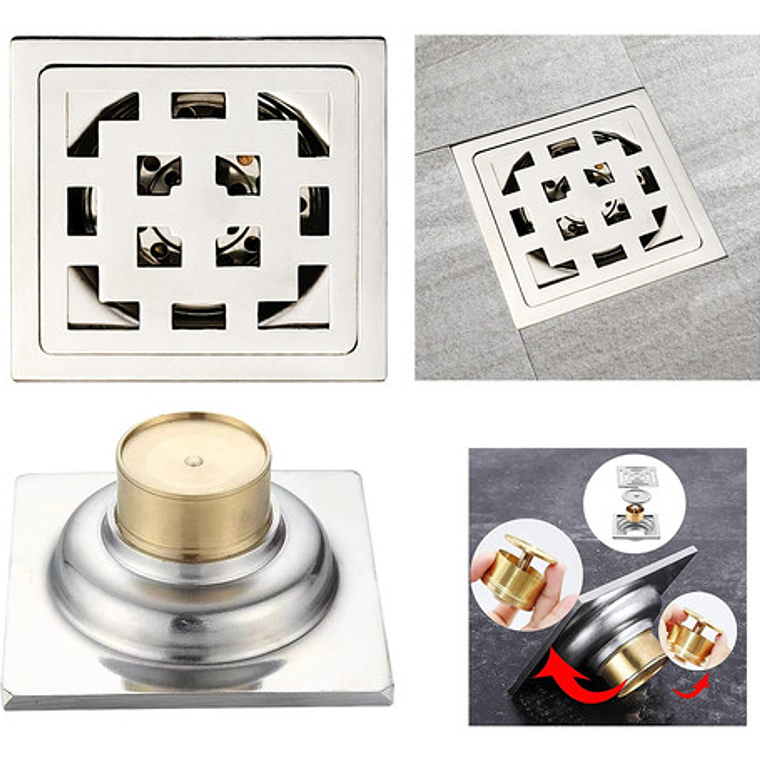 Rejilla Piso En Acero 10x10 Antiolor Y Anticucarachas  1