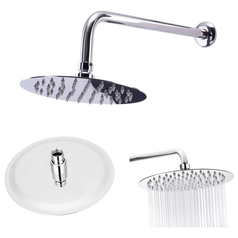 Regadera Para Ducha Metálica 15 X 15 Redonda Incluye Tubo 1