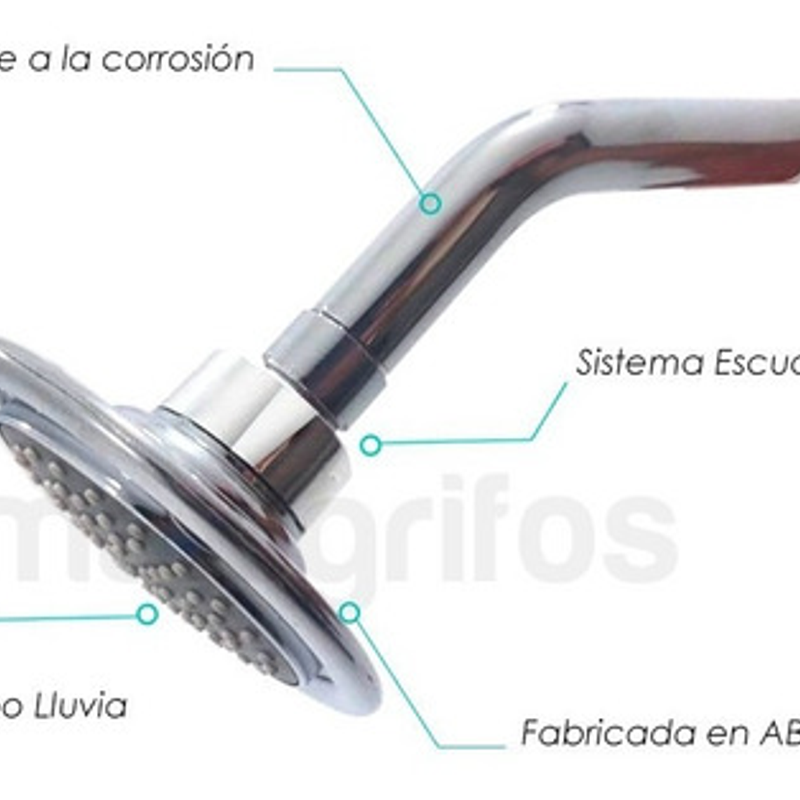 Regadera Ducha Plástica Abs Industrial De Lujo Incluye Tubo 7