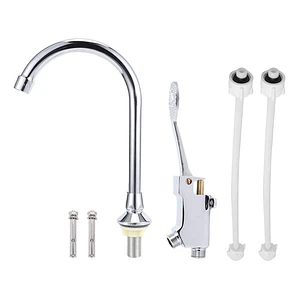 Kit Válvula Llave Pedal Metálica Con Cuello Y Acoples 100cm