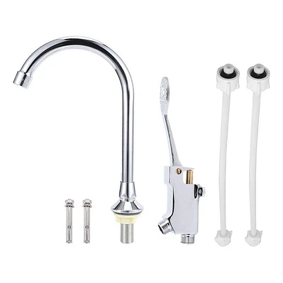 Kit Válvula Llave Pedal Metálica Con Cuello Y Acoples 100cm