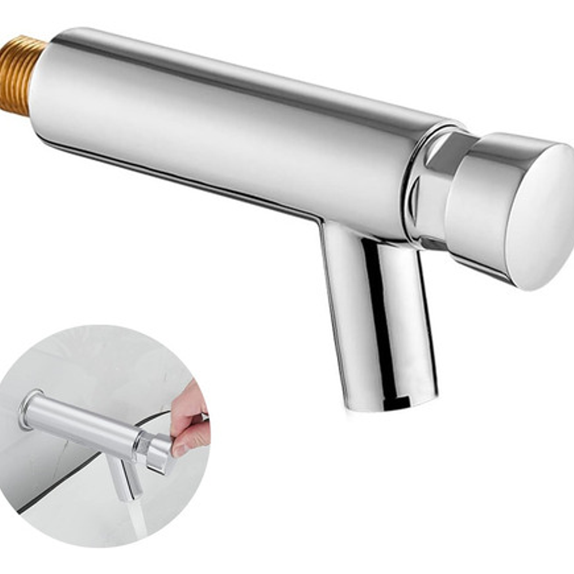 Llave Lavamanos De Push De Pared Cierre Automático 1