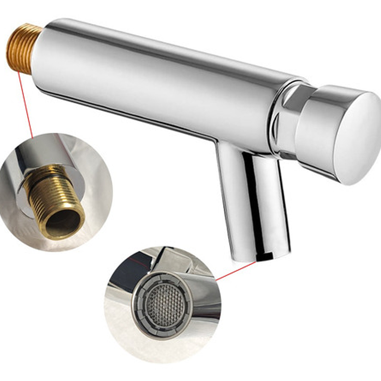 Llave Lavamanos De Push De Pared Cierre Automático 3