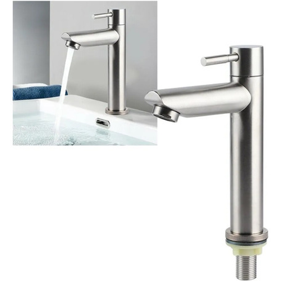 Llave Lavamanos Metálica Poste Bajo  8