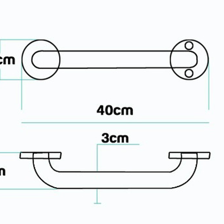Barra De Seguridad Para Baño De 40 Cm Acero Inoxidable 5