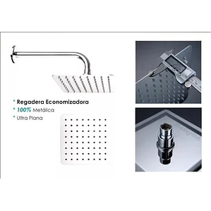 Combo X 3 Regadera Metálica 20x20, Ducha Telefono, Desviador