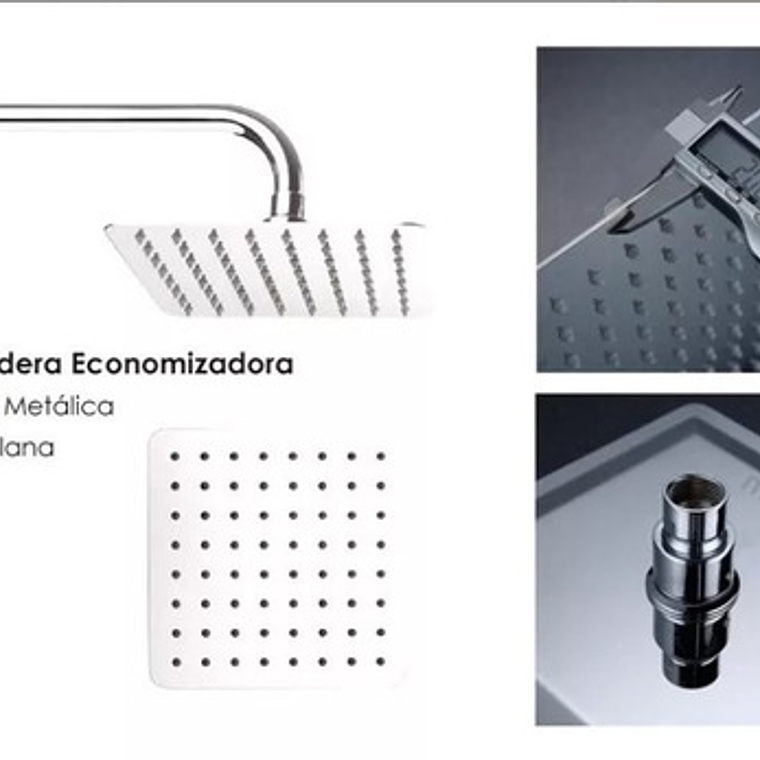 Combo X 3 Regadera Metálica 20x20, Ducha Telefono, Desviador 2