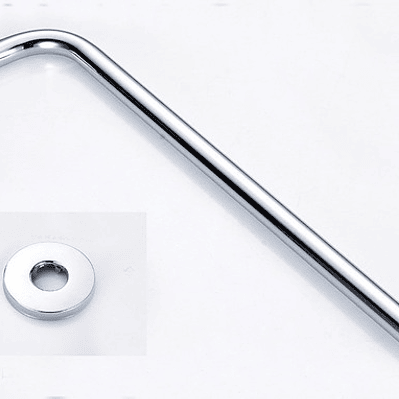 Tubo Extensión Ducha Cromado Curvo Longitud 36 Cm