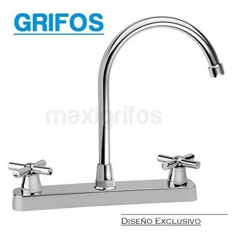 Griferia Llave Lavaplatos 8 Pulgadas Manija Tipo Cruceta 1