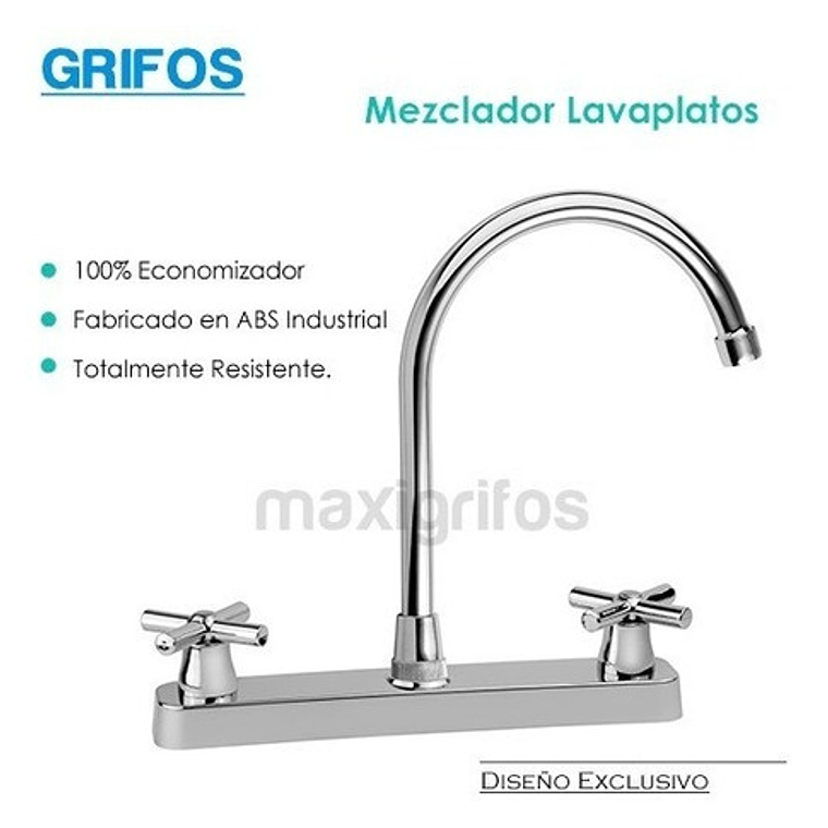 Griferia Llave Lavaplatos 8 Pulgadas Manija Tipo Cruceta 2