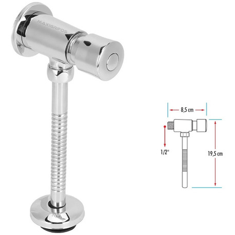 Griferia O Llave Para Orinal Tipo Push Metálica 2
