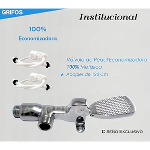 Kit Válvula Pedal Llave Pedal Metálica Cuello, Acoples 120cm