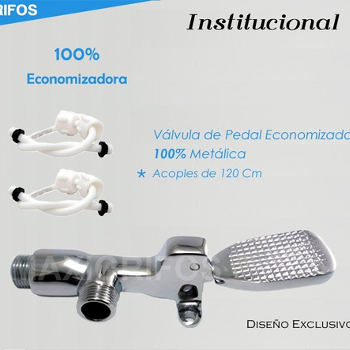 Kit Válvula Pedal Llave Pedal Metálica Cuello, Acoples 120cm 2