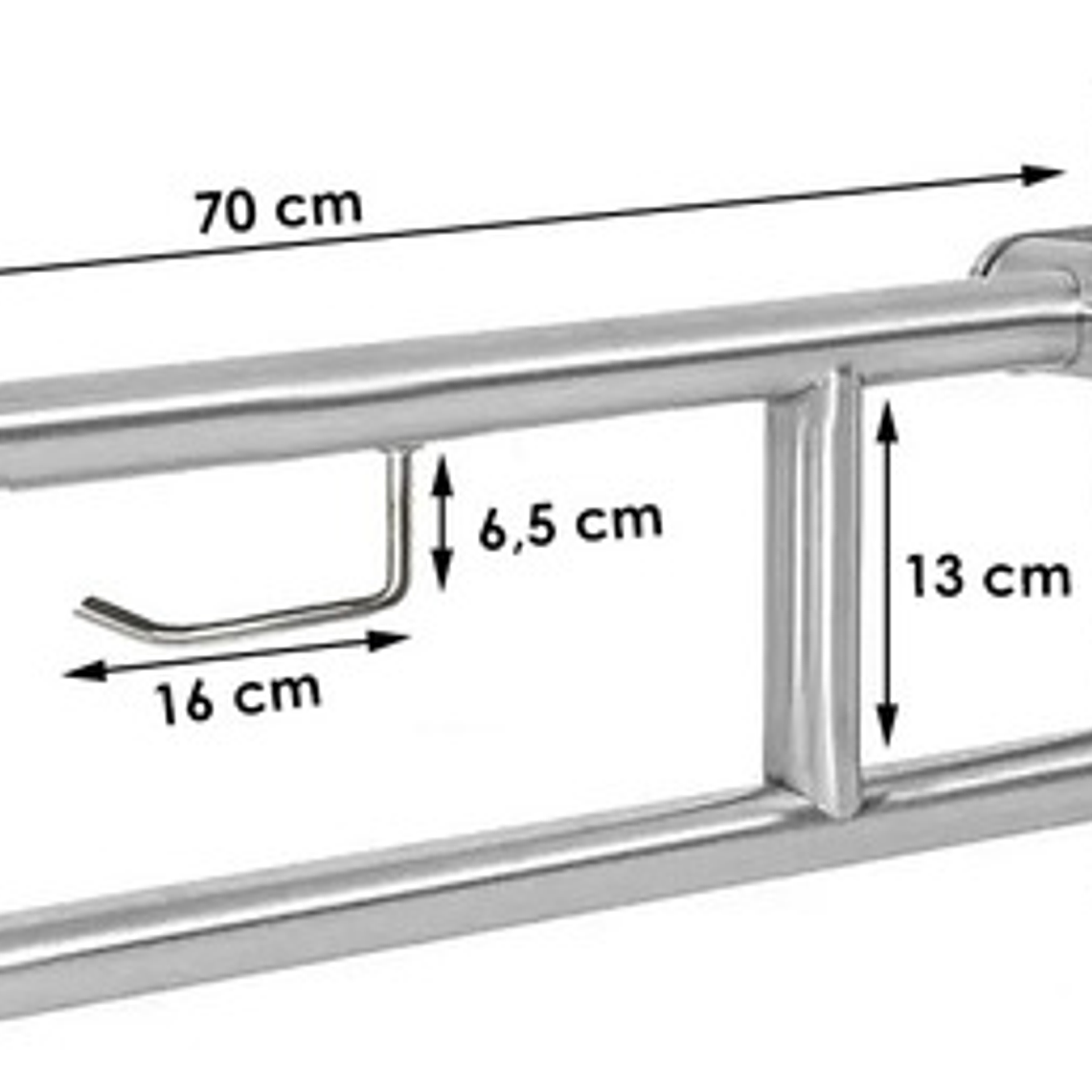 Barra De Seguridad Abatible En Acero 304  Inoxidable 10