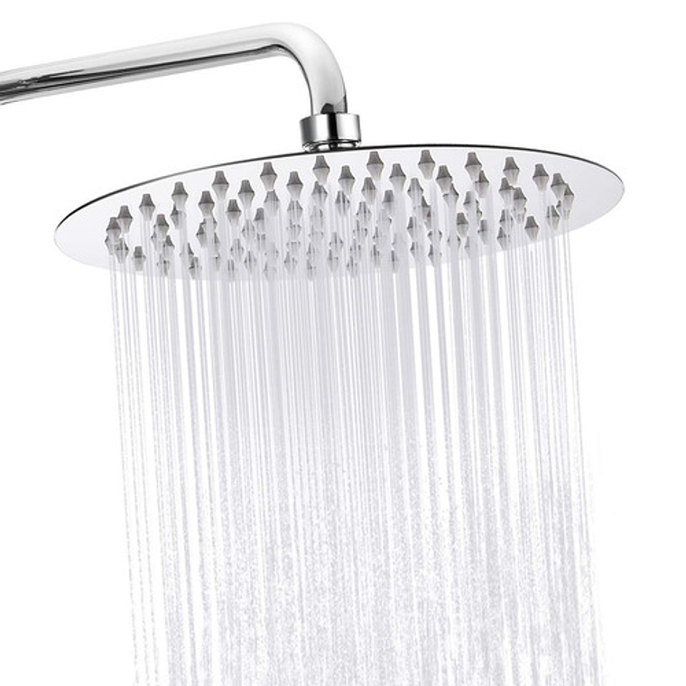 Regadera Para Ducha Metálica 20 X 20 Redonda Incluye Tubo 8