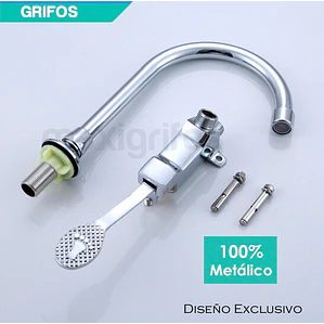 Kit Válvula Pedal Llave Pedal Metálica Cuello, Acoples Metal