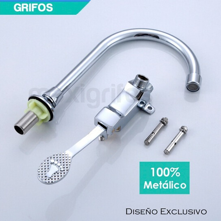 Kit Válvula Pedal Llave Pedal Metálica Cuello, Acoples Metal 2