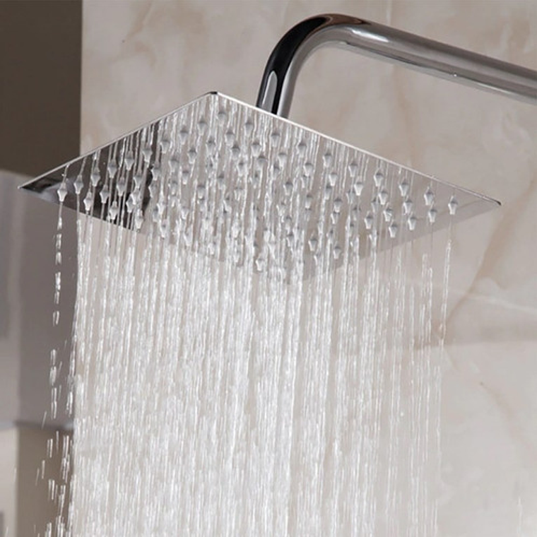 Regadera Para Ducha Metálica 30 X 30 Cuadrada Incluye Tubo 9