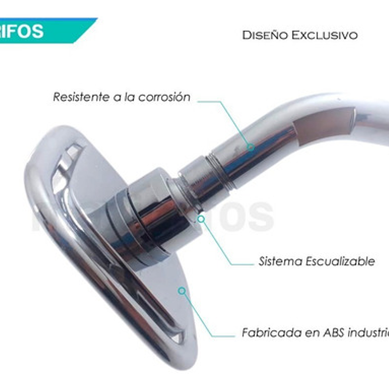 Regadera Ducha Plástica Abs Industrial De Lujo Incluye Tubo 4