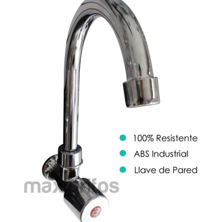 Griferia Lavaplatos Agua Fría Cuello Alto Redondo De Pared 2