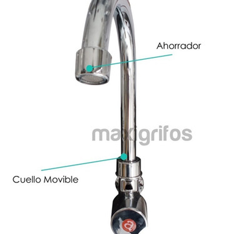 Griferia Lavaplatos Agua Fría Cuello Alto Redondo De Pared 4