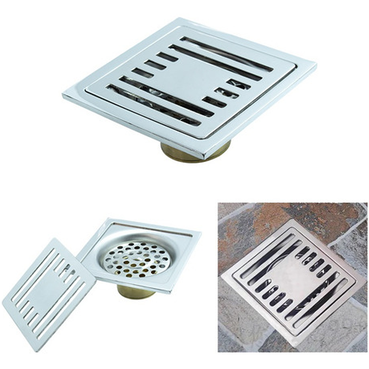 Rejilla Piso En Acero 10x10 Antiolor Y Anticucarachas 1