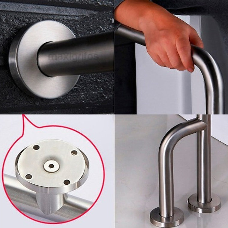 Barra Seguridad Piso Pared Acero Inoxidable 5