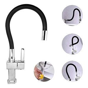 Griferia Lavaplatos Agua Fría Cuello Flexible Metálica
