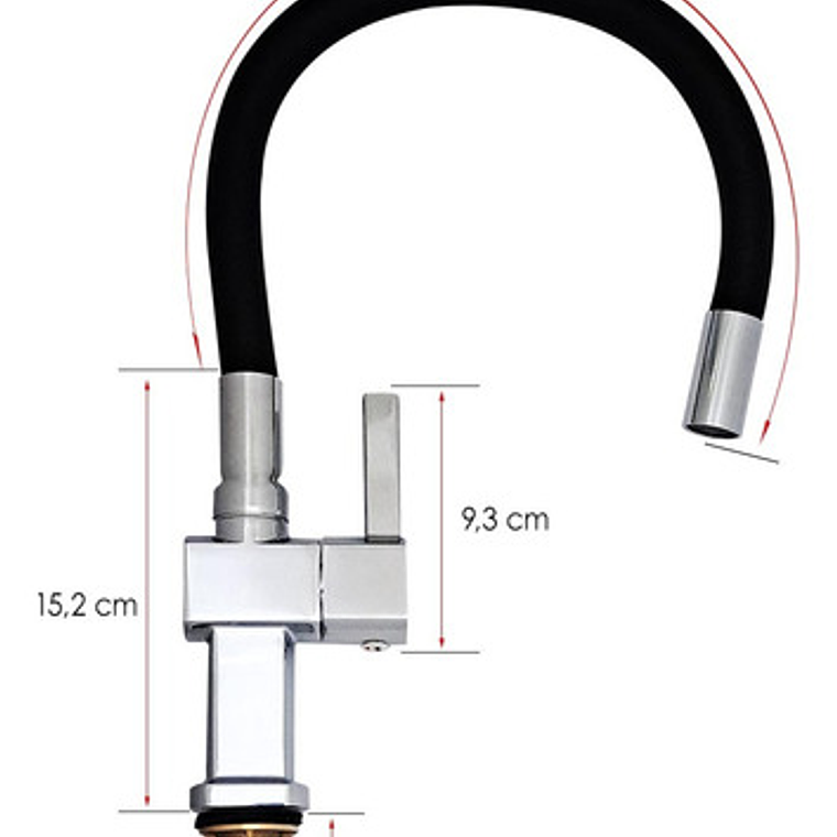 Griferia Lavaplatos Agua Fría Cuello Flexible Metálica 3
