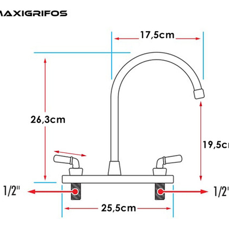 Griferia Llave Lavaplatos 8 Pulgadas Manija Tipo Palanca 4