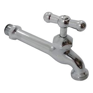 Llave Jardín O Lavadero Larga Maxigrifos Cromada Metálica
